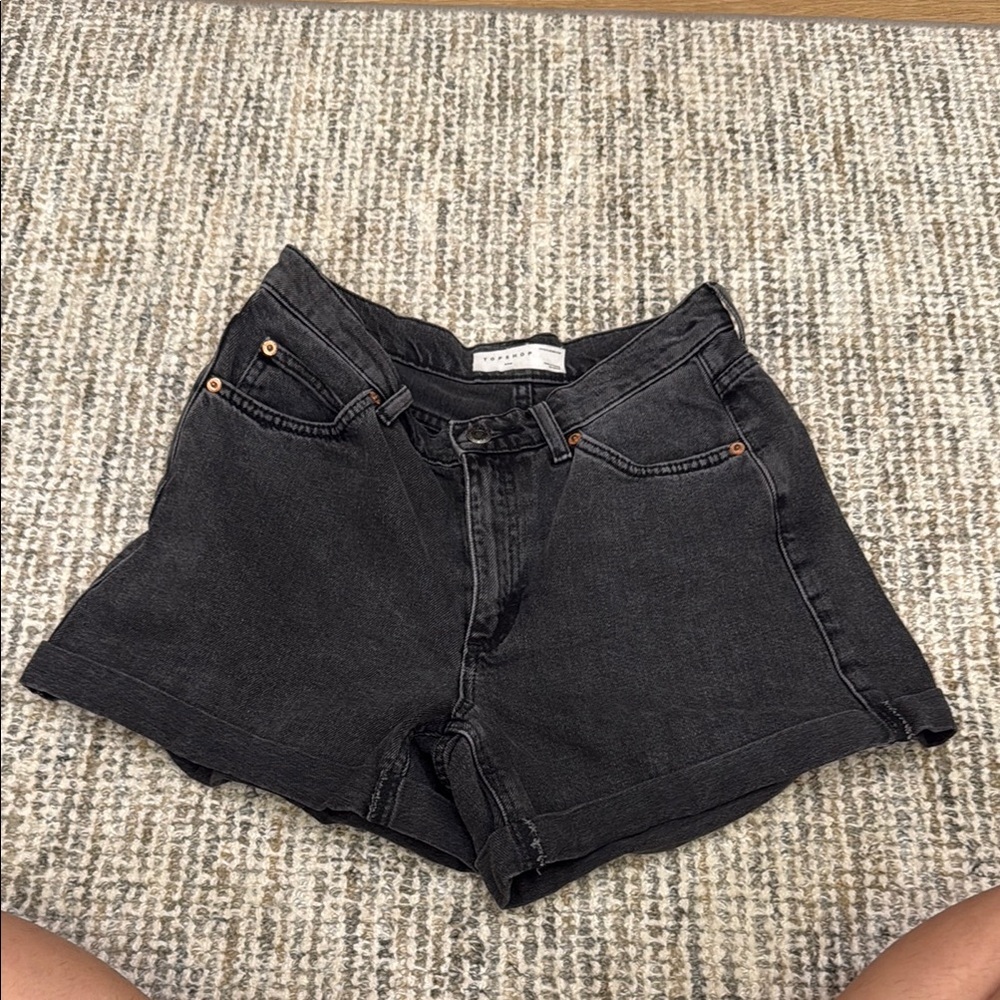 Topshop Charcoal Denim Shorts